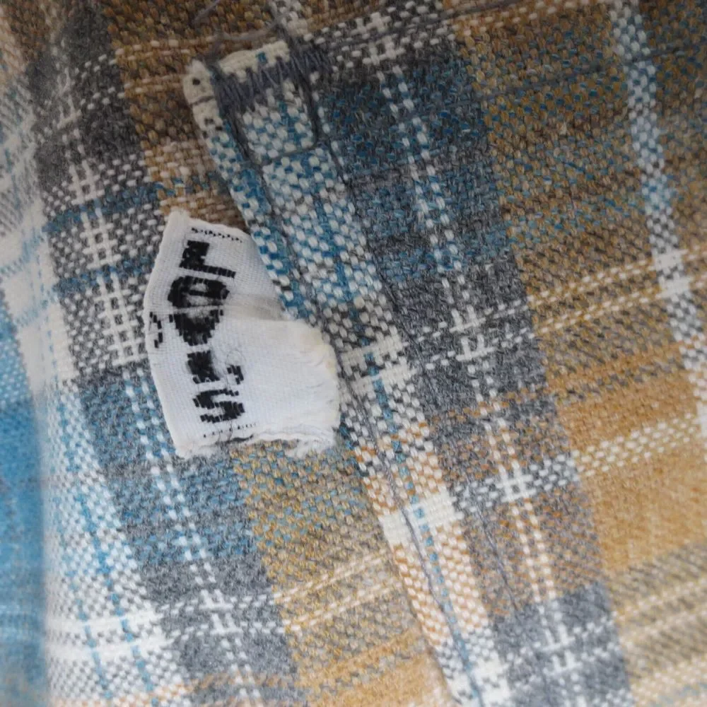 Vintage 1974 Levis Bell Bottoms Flared Pants 33x30 Blue Yellow Plaid‎ Talon USA